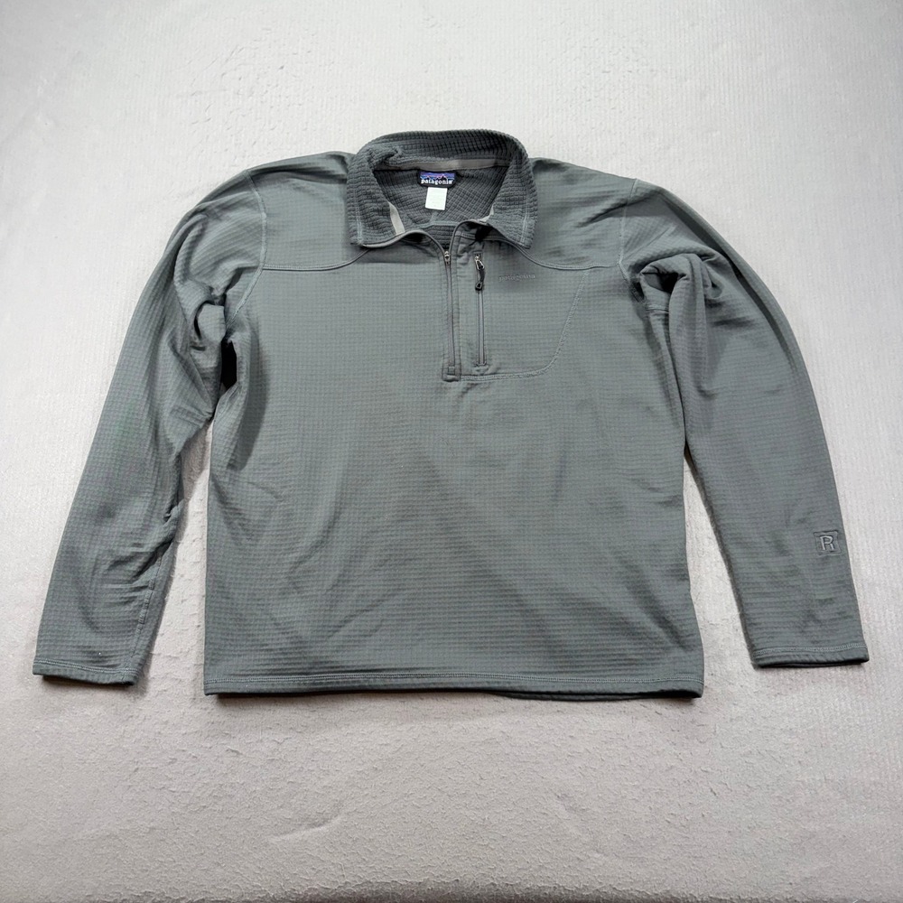 Patagonia R1 Pullover Fleece Mens XL Grey Polartec Power Dry 1/4 Zip 40107